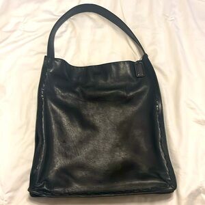 Coach black leather bag